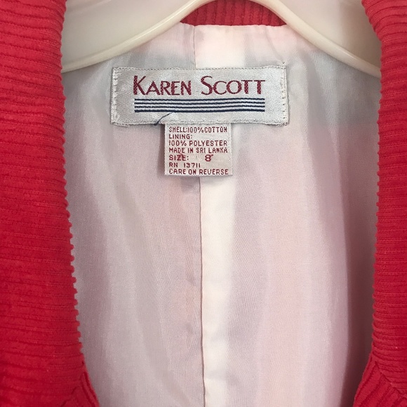 WATERMELON RED CORDUROY JACKET - Picture 2 of 5